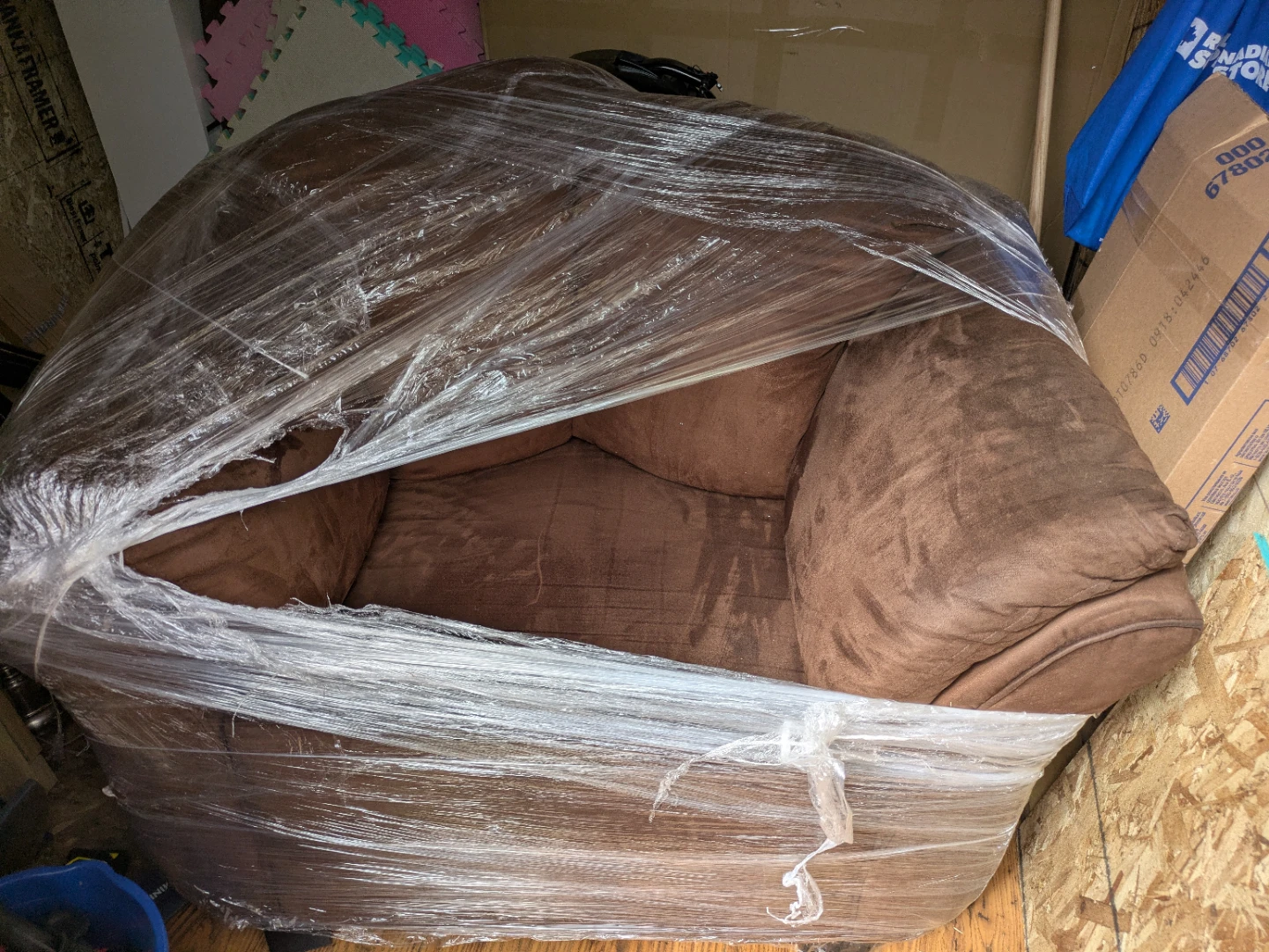 Brown Suede Armchair