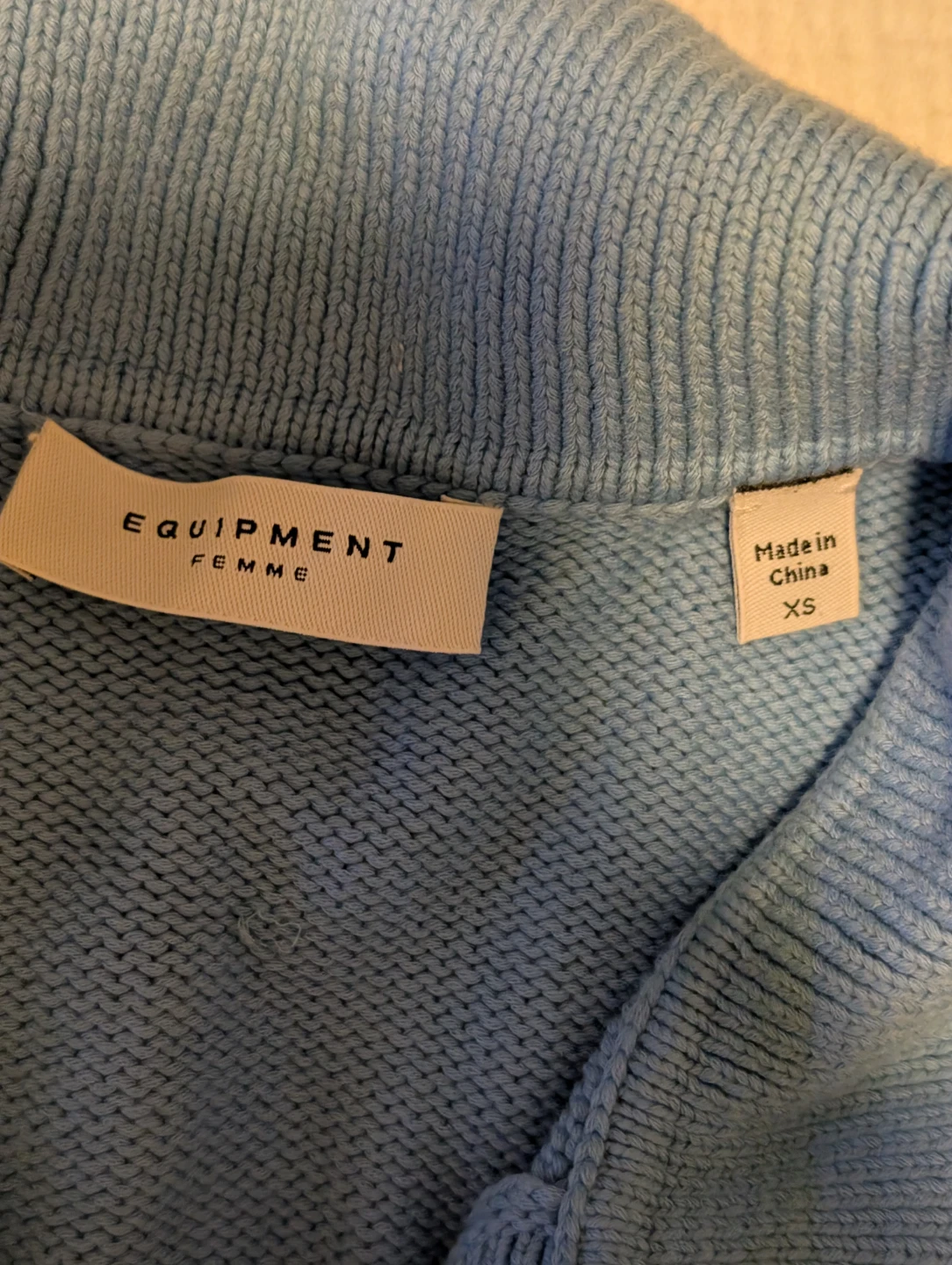 EQUIPMENT FEMME Blue Knit Polo Shirt - XS - photo 3