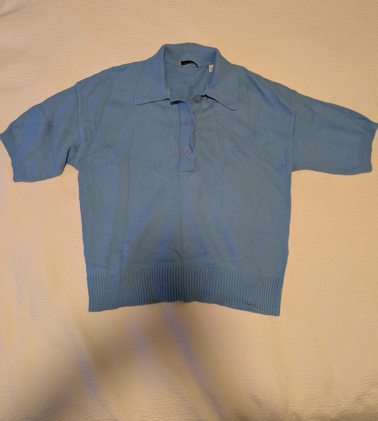 EQUIPMENT FEMME Blue Knit Polo Shirt - XS