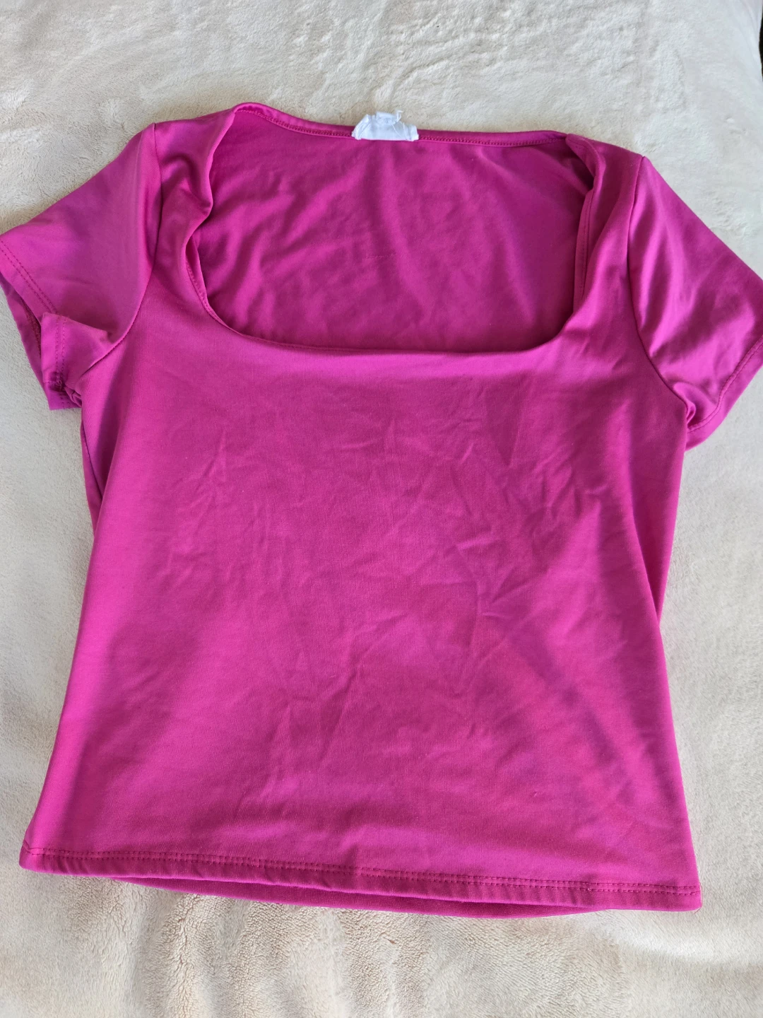 Pink Square Neck Top
