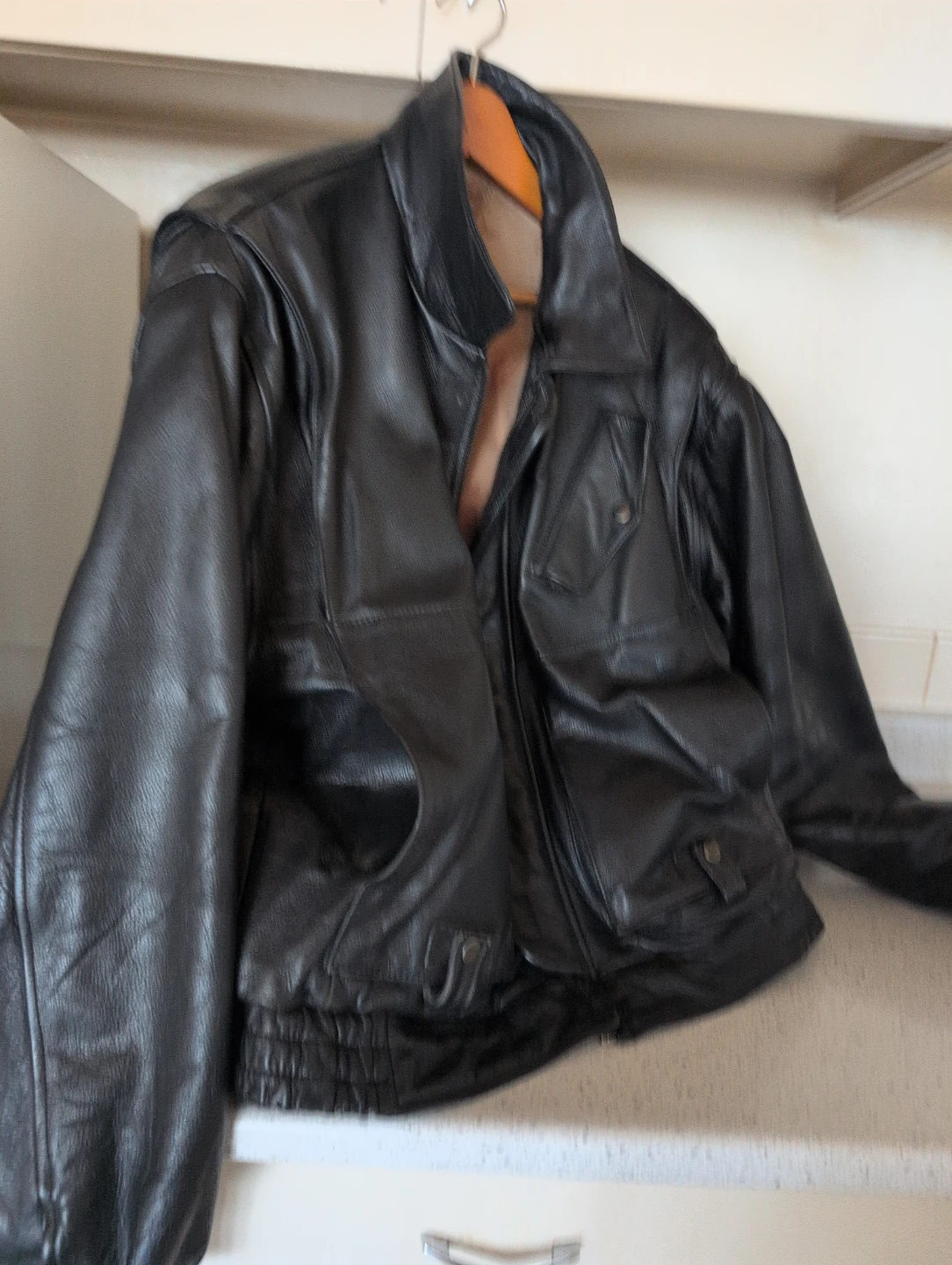 Cordovan Black Leather Bomber Jacket - photo 3