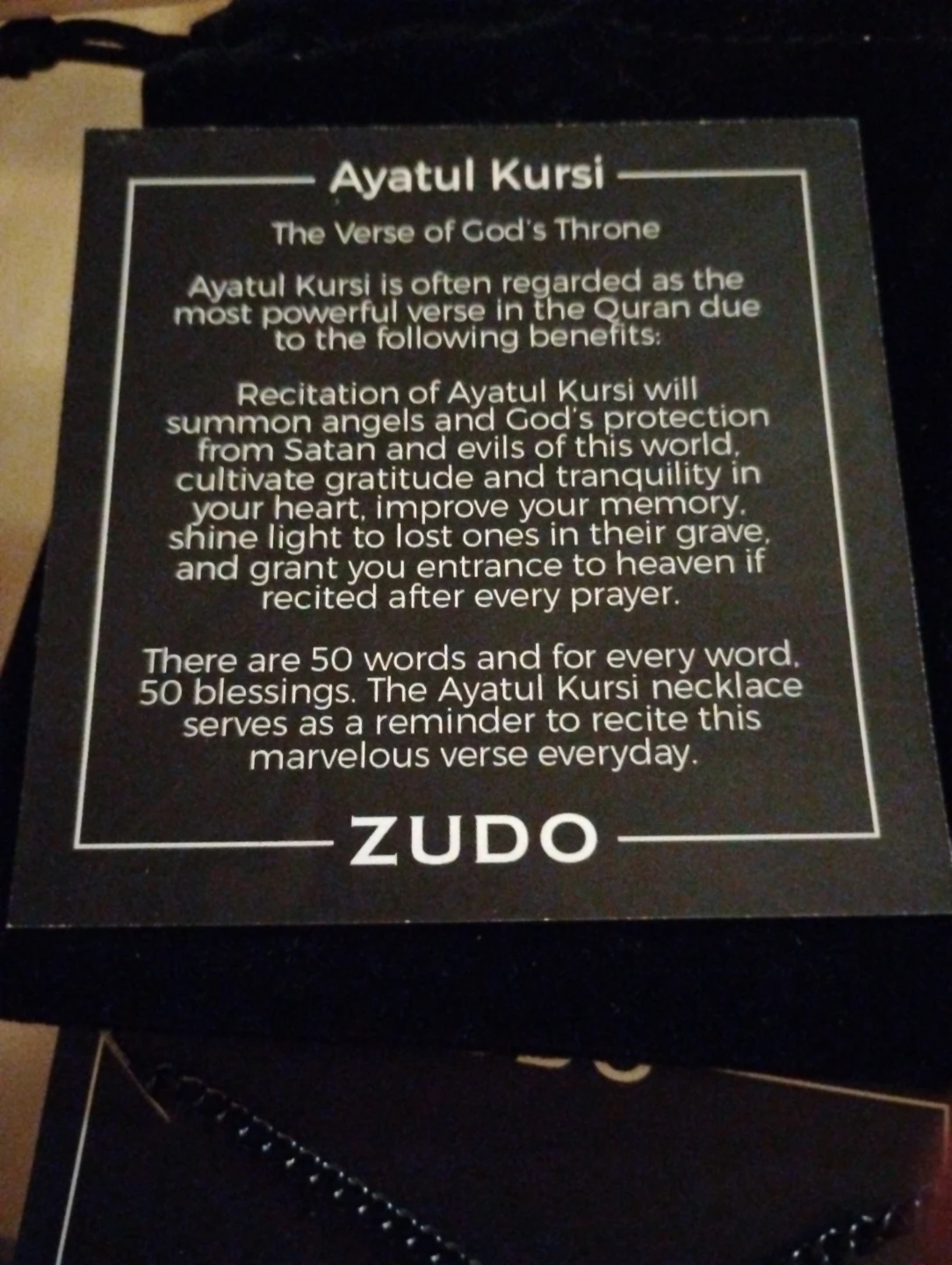 ZUDO Ayatul Kursi Necklace - The Verse of God's Throne - photo 2