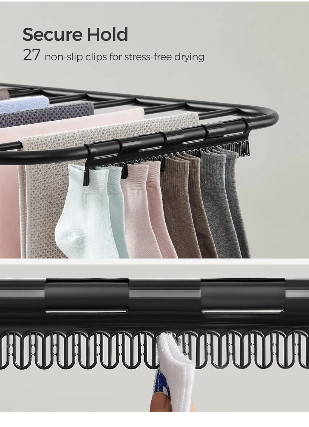 SONGMICS Folding Drying Rack Black - photo 3
