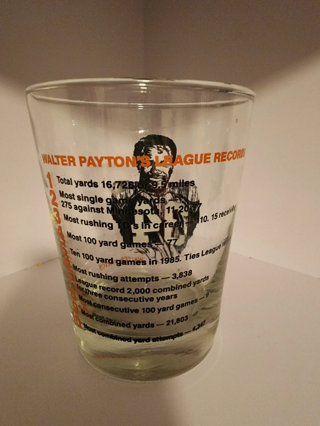 Walter Payton NFL Records Glass - photo 2