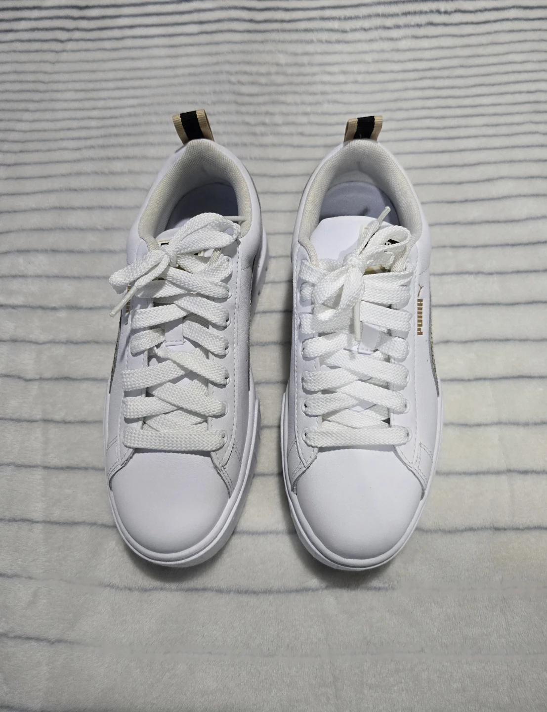 Puma Women's White & Leopard Print Platform Sneakers Size 8