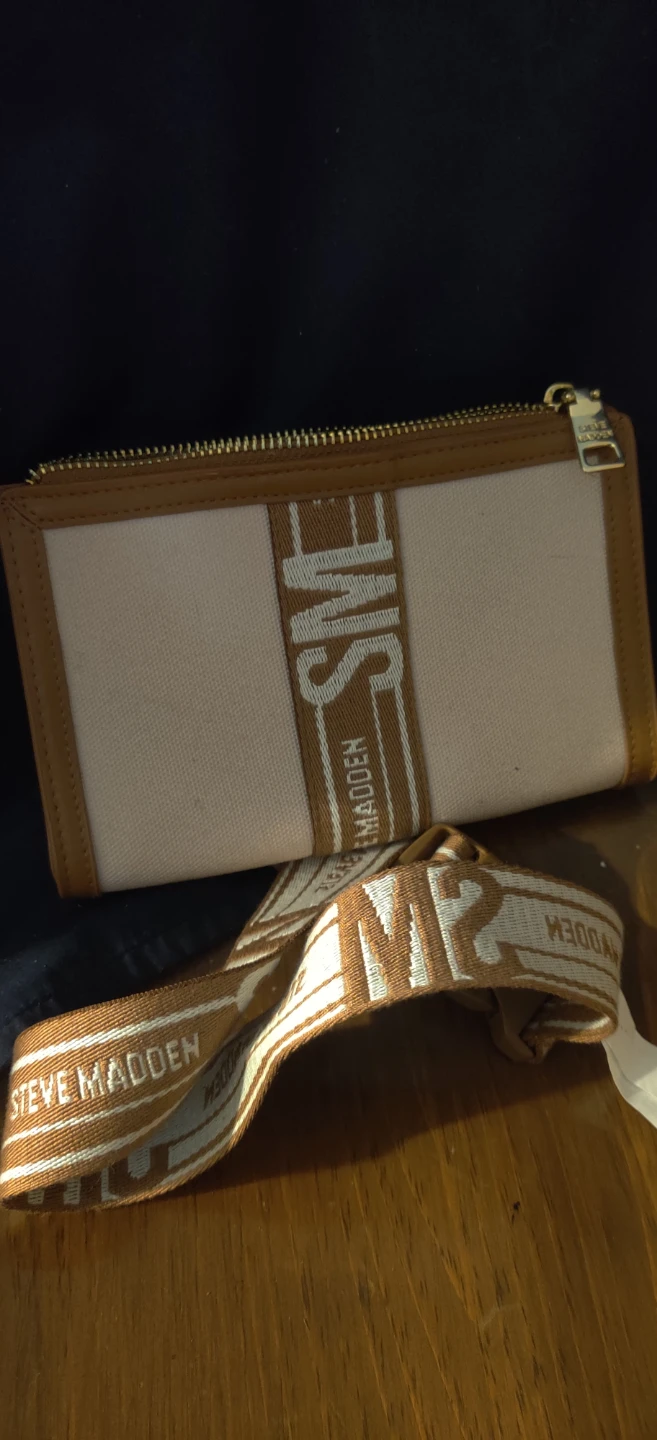 Steve Madden Tan Canvas Wallet/Beltbag