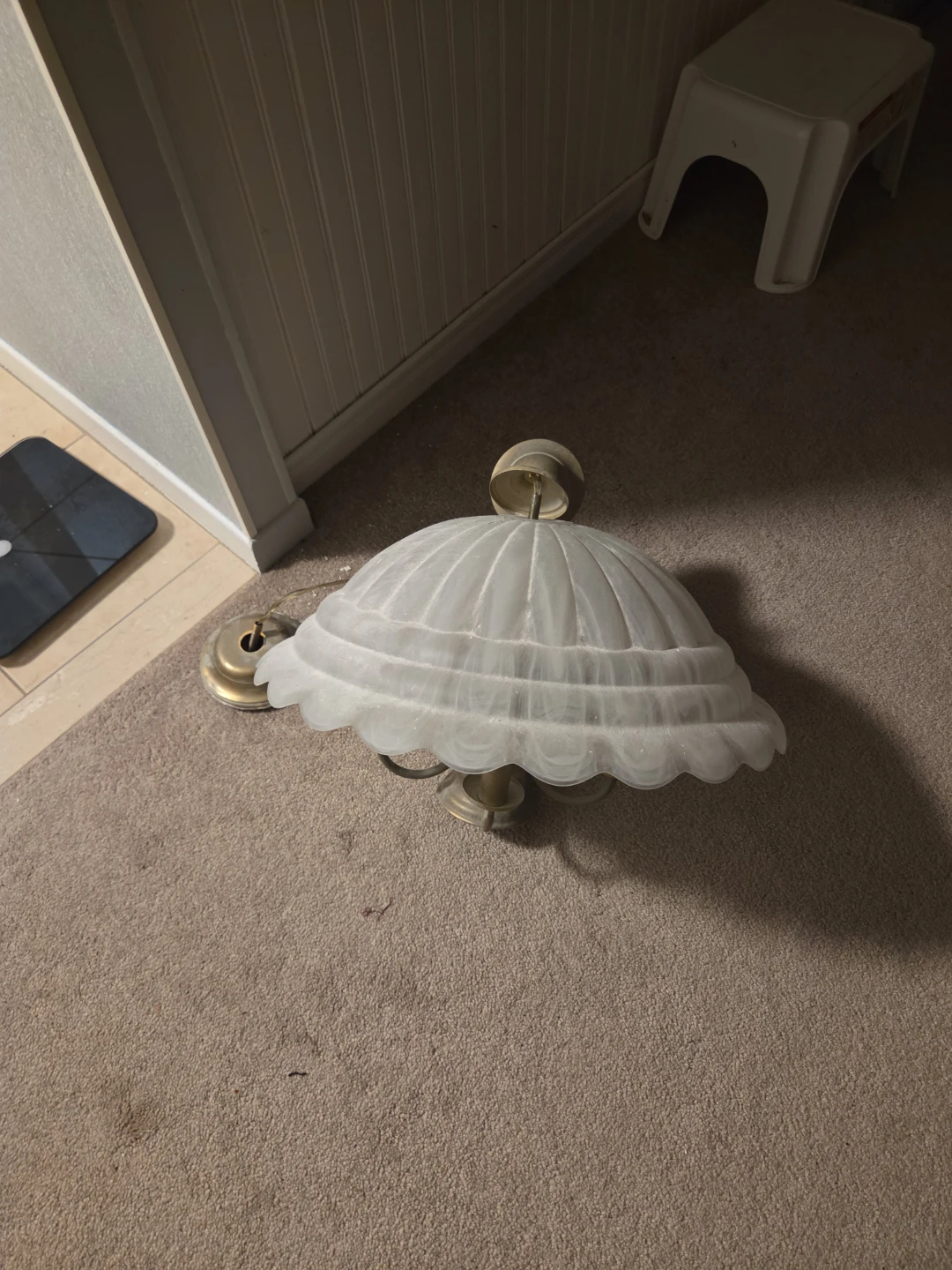 Vintage glass frosted ceiling light fixure