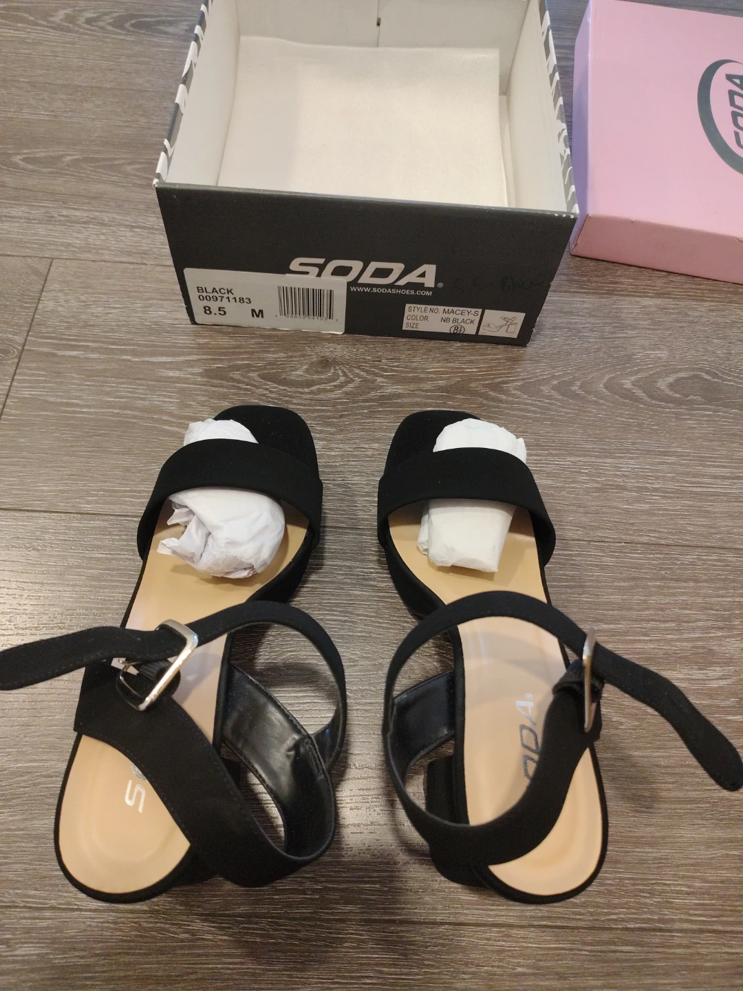 Soda Black Platform Block Heel Sandals Size 8.5 - photo 4