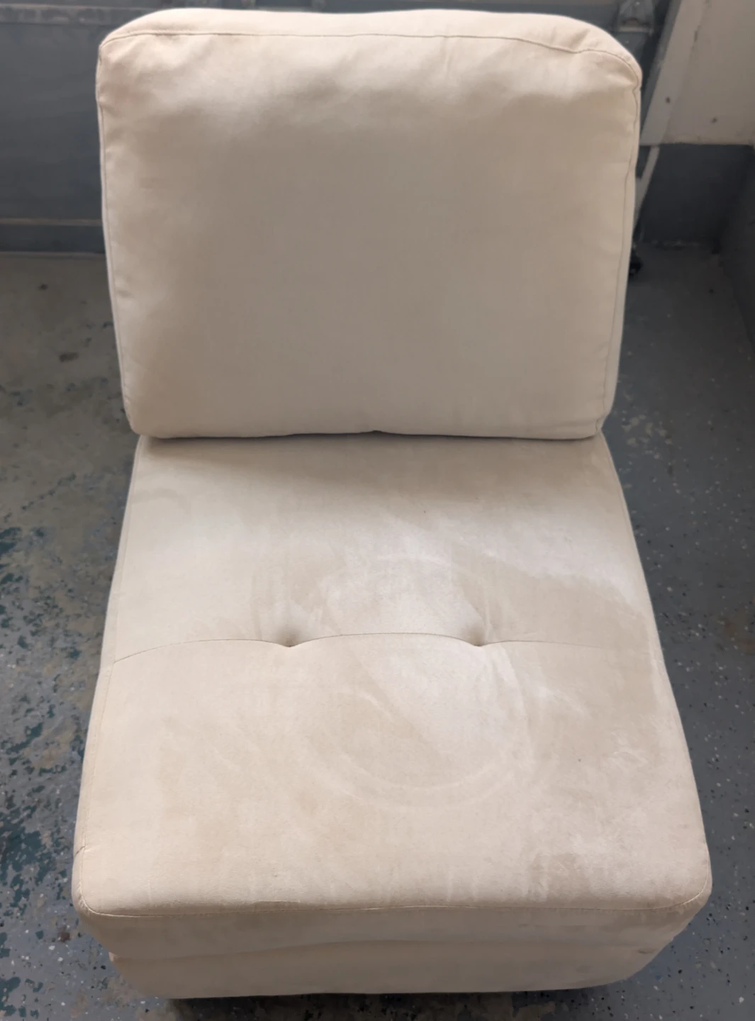 Cream Upholstered Armless Accent Chair - photo 2