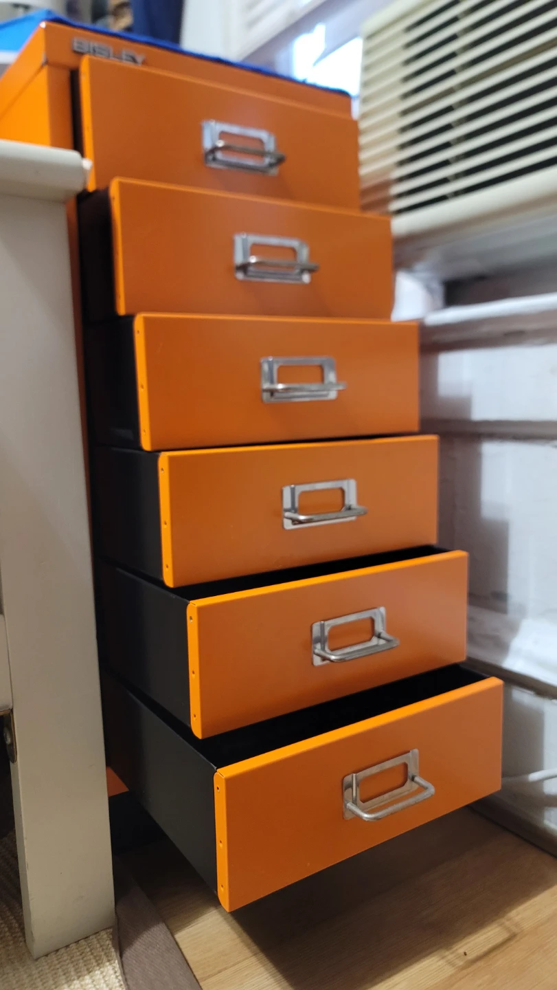 Bisley Orange Metal Filing Cabinet - photo 4