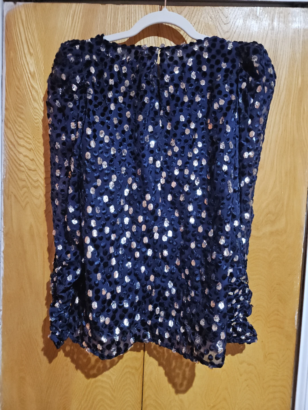 Kate Spade New York Navy Velvet Dot Blouse - XS - photo 3
