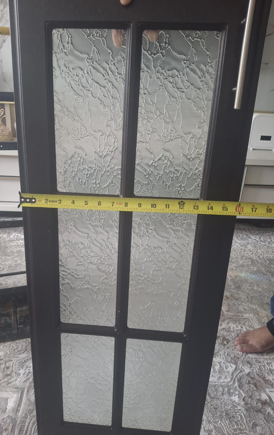 Dark Brown Cabinet Doors with Frosted Glass Panes - photo 3