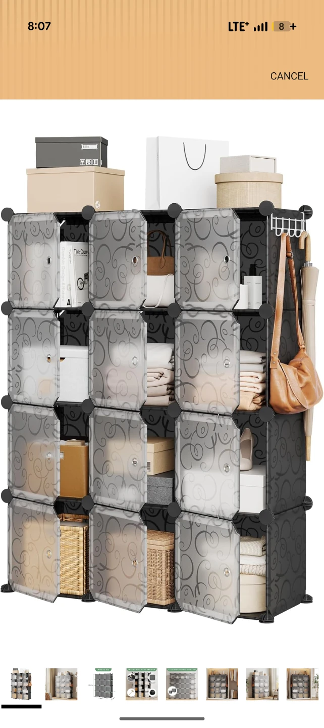 Black Modular Storage Cube Organizer - photo 2