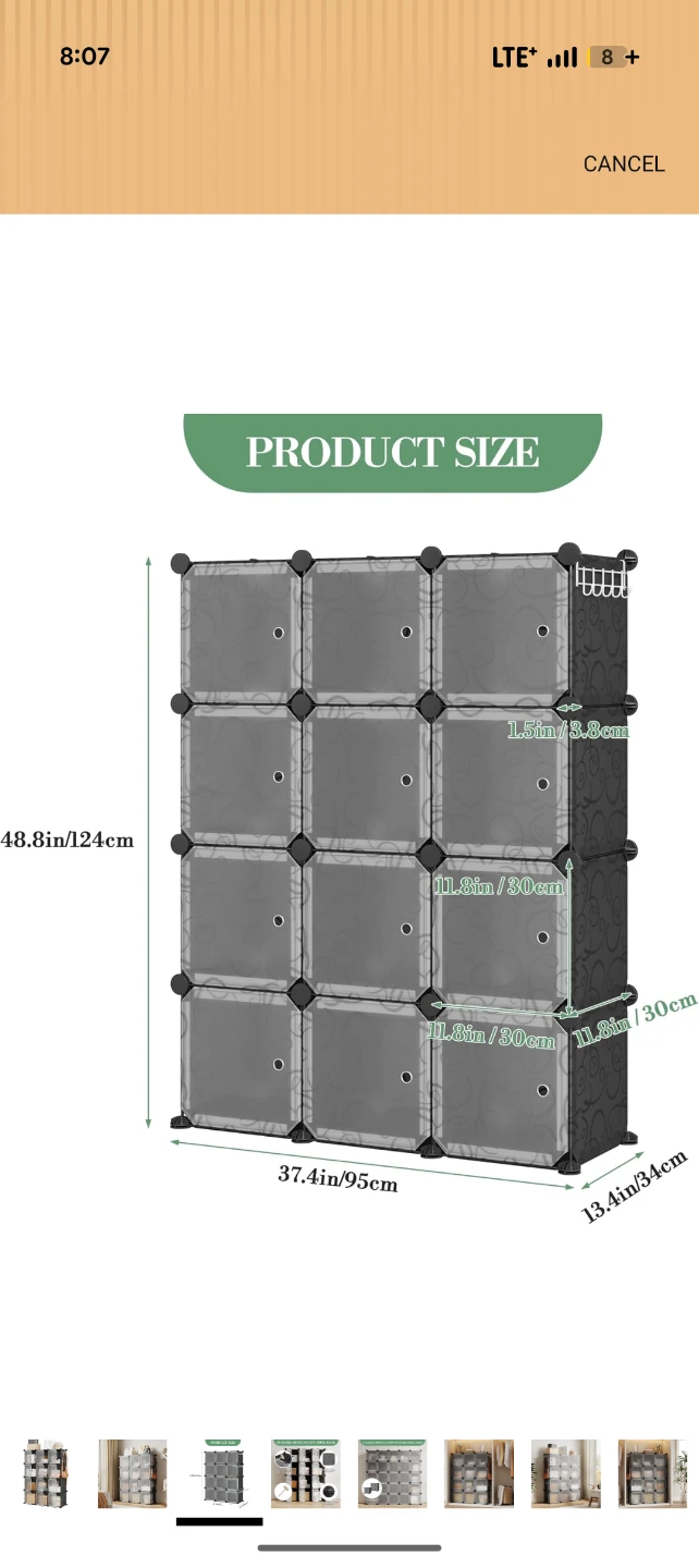 Black Modular Storage Cube Organizer - photo 5