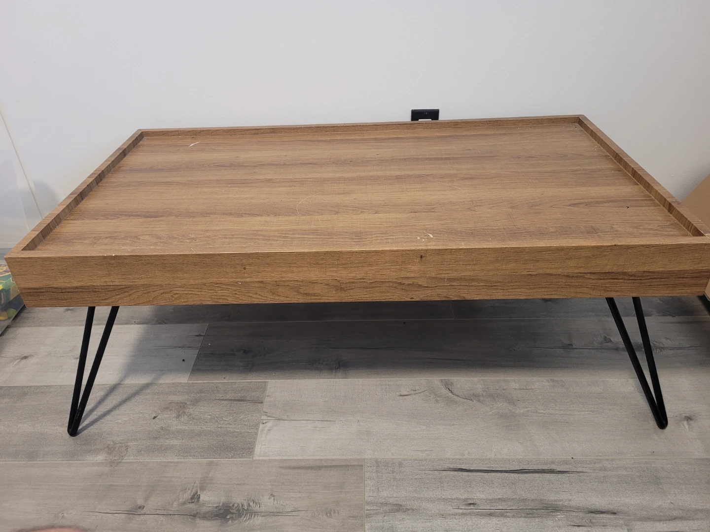 Wooden Tray Table with Metal Legs