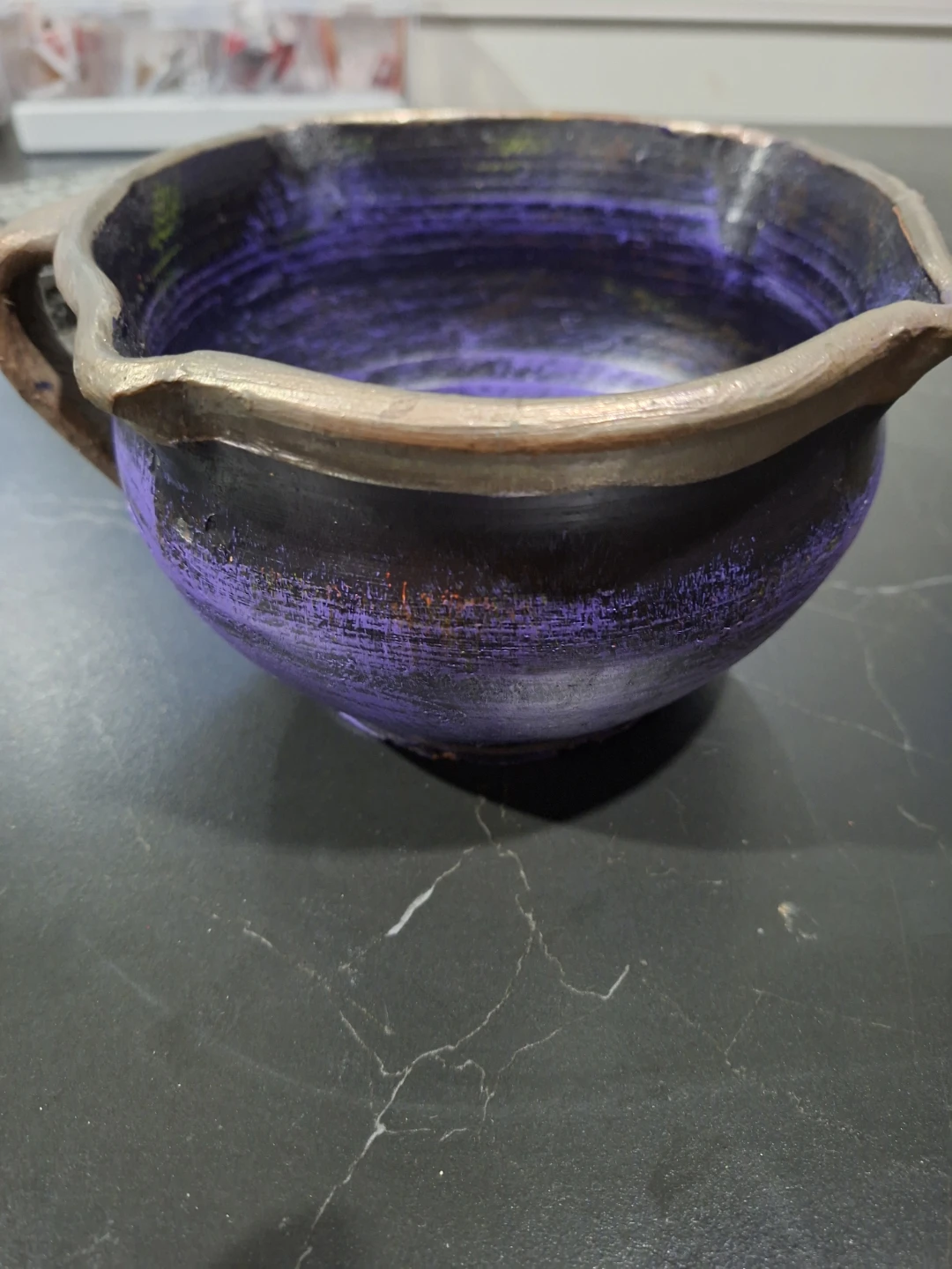 Handmade Purple Pottery Bowl