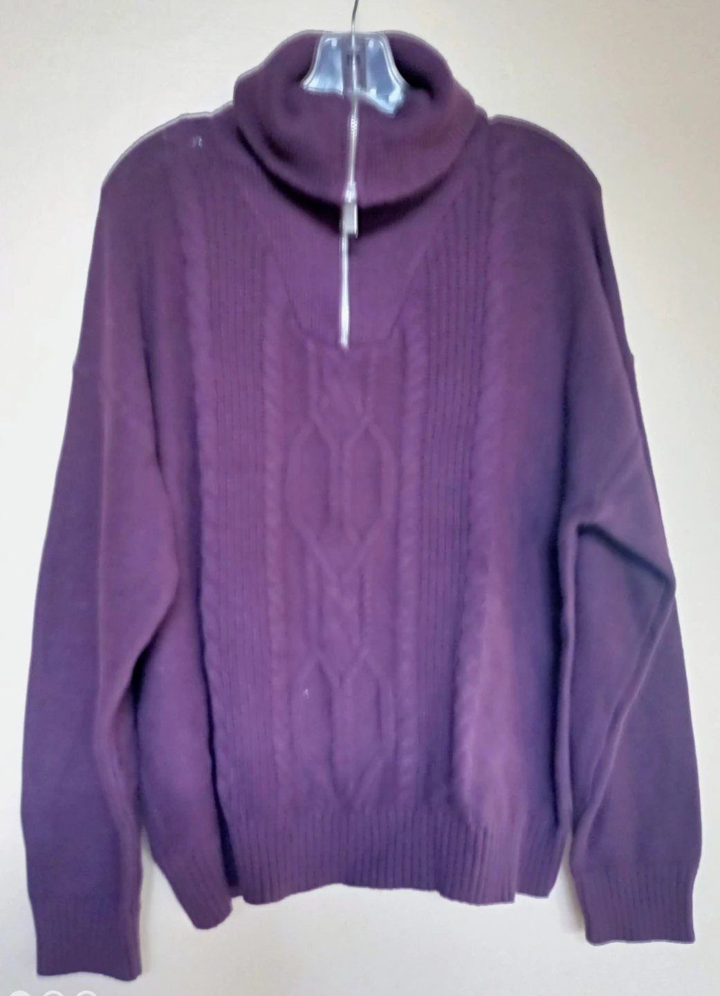 Reitmans Purple Cable Knit Turtleneck Sweater - XL