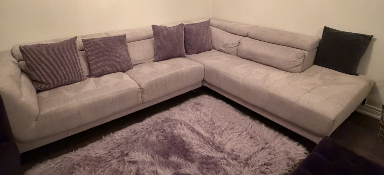 Light Grey Sectional Sofa with Storage