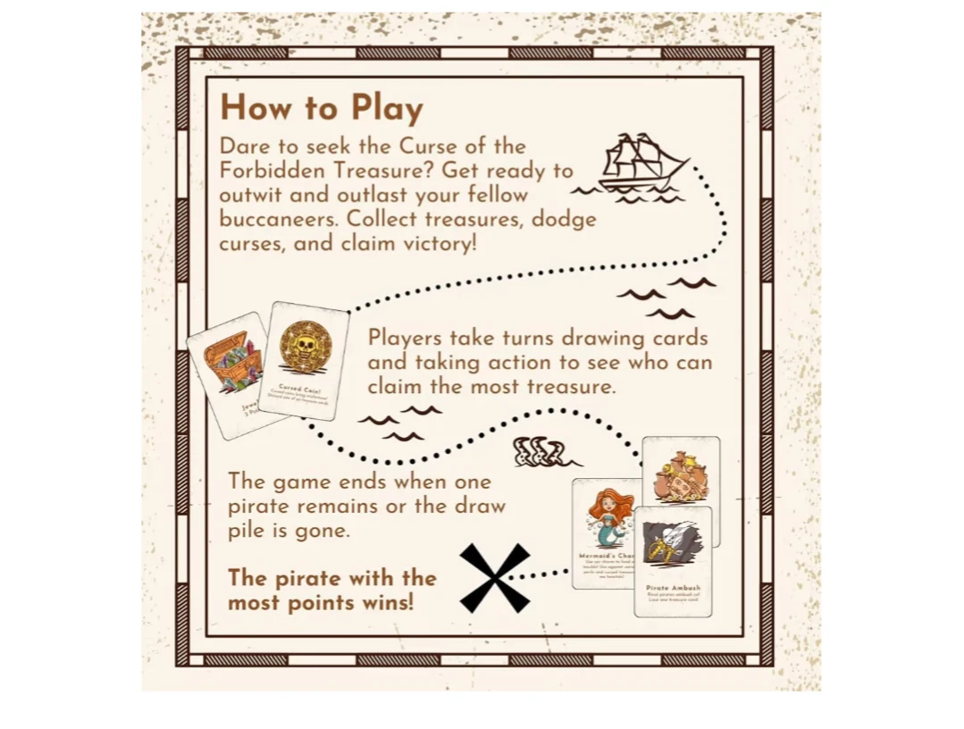Brand new curse of the forbidden treasure card game for kids - photo 4