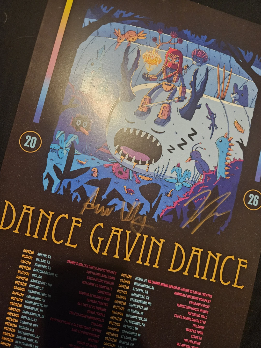 SIGNED Dance Gavin Dance Tour Poster