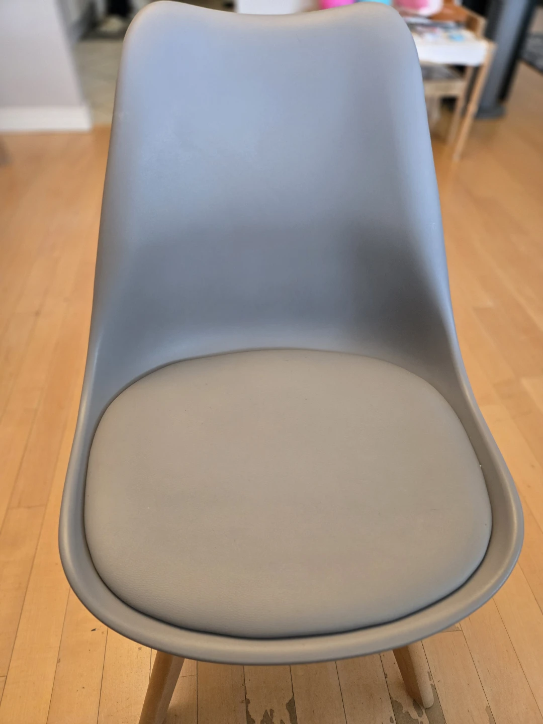 Grey Dining Chair with Padded Seat