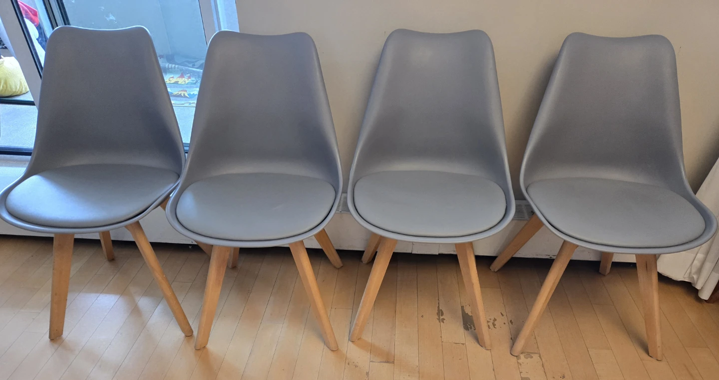 Grey Dining Chair with Padded Seat - photo 4