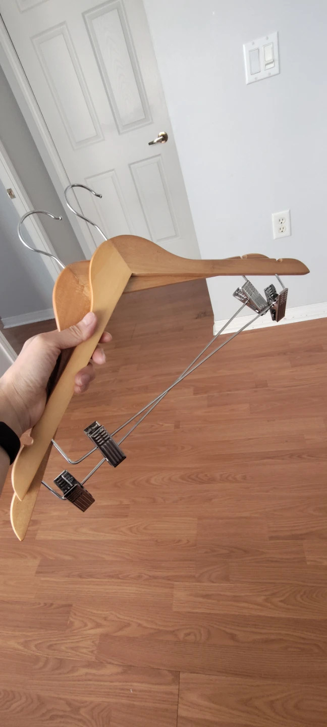 Wooden Hangers with Clips (Set of 2)