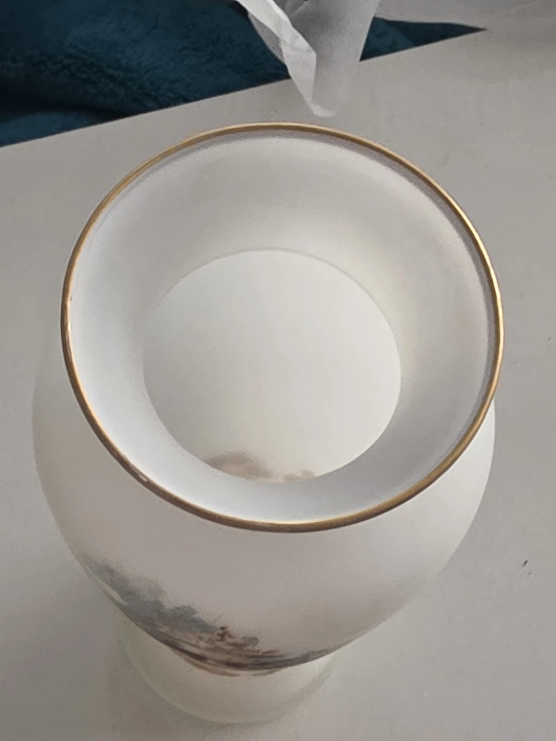 Decorative Frosted Glass Vase with Scenic Painting - photo 2