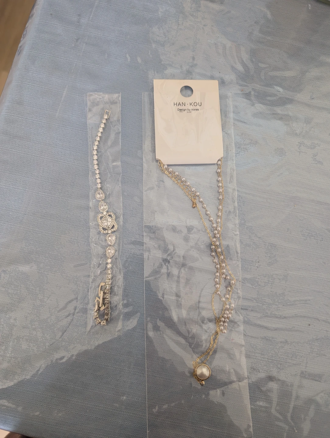 HAN KOU Bracelet and Pearl Necklace Set