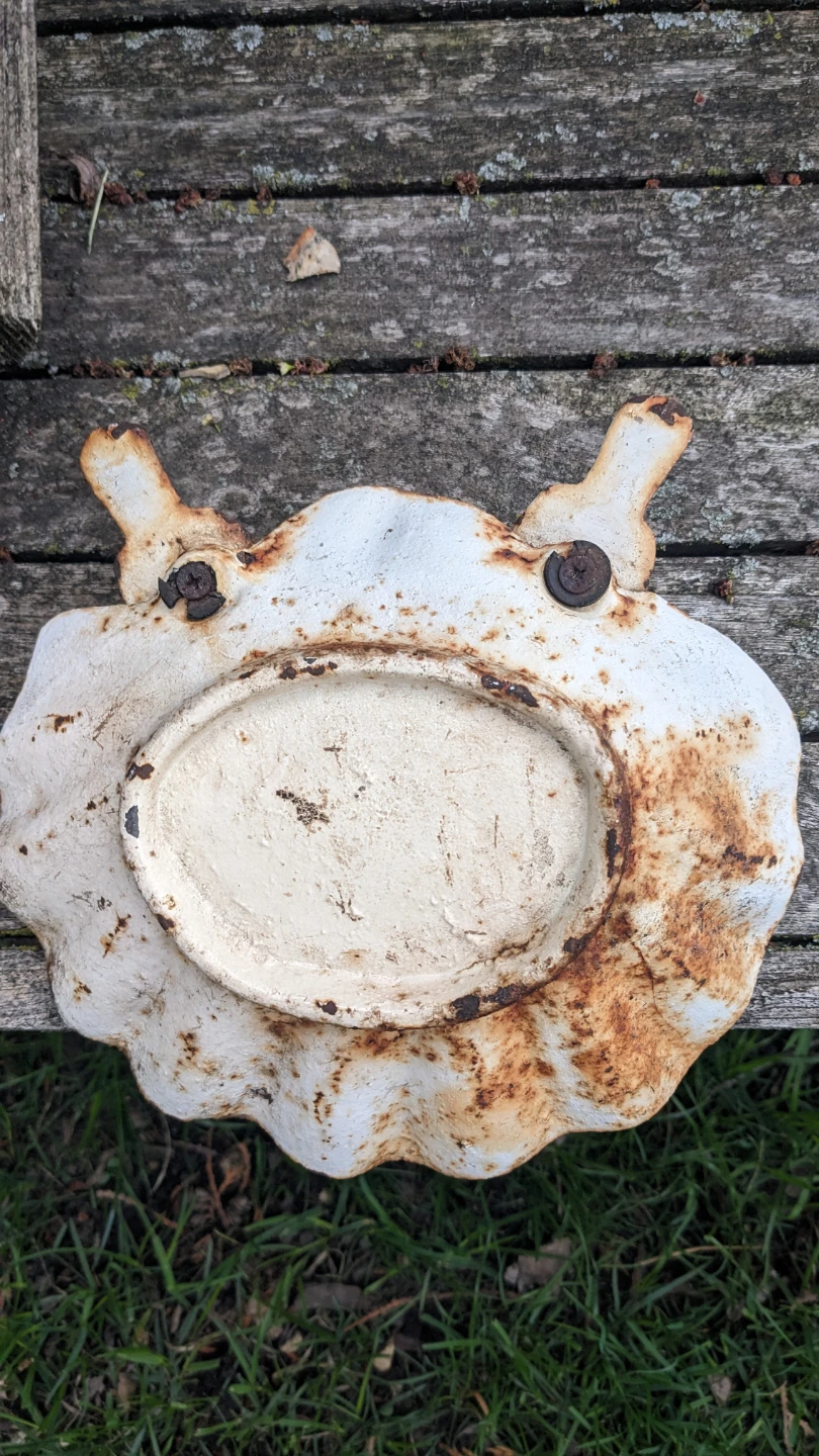 Old Heavy Steel Bird Bath Vintage Rustic Decor - photo 3