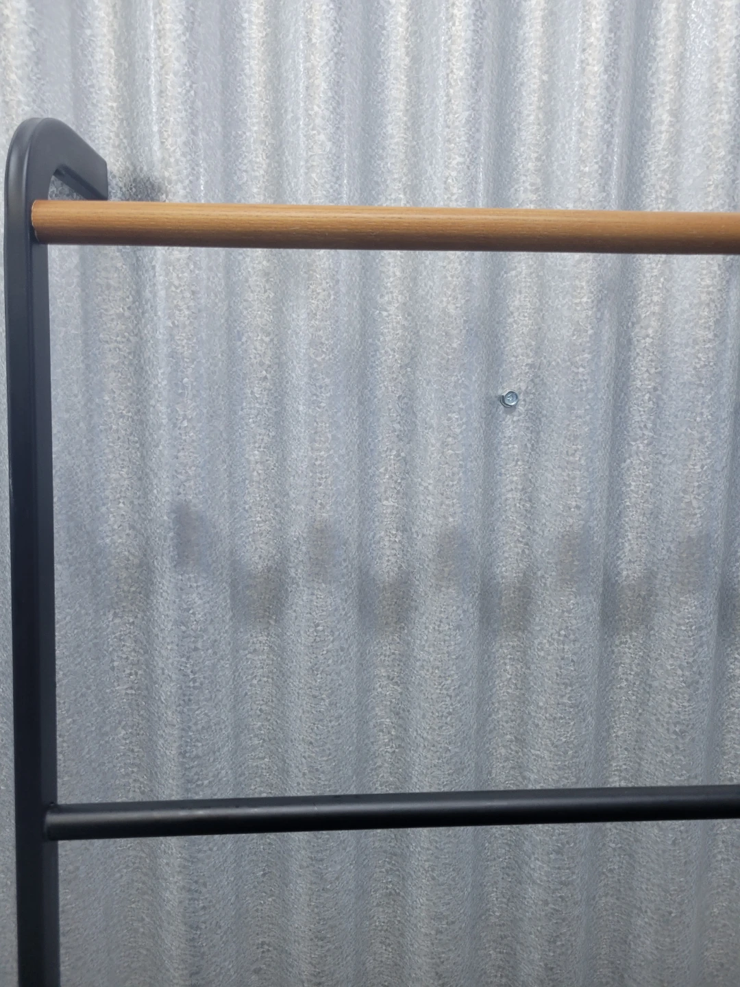 Black Metal Clothes/Towels Dryer with Wooden Bar - photo 3