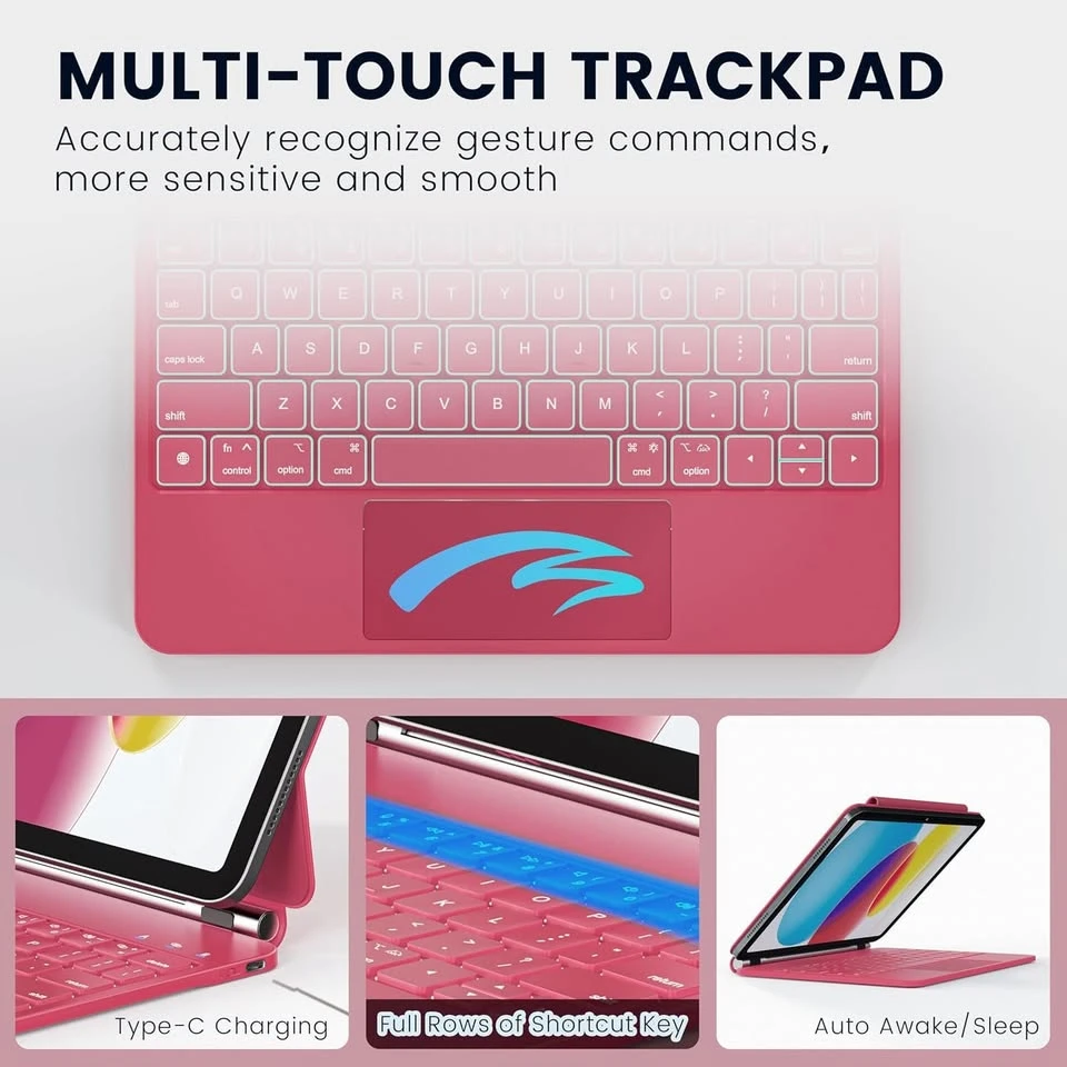 Pink iPad Keyboard Case with Trackpad - photo 5