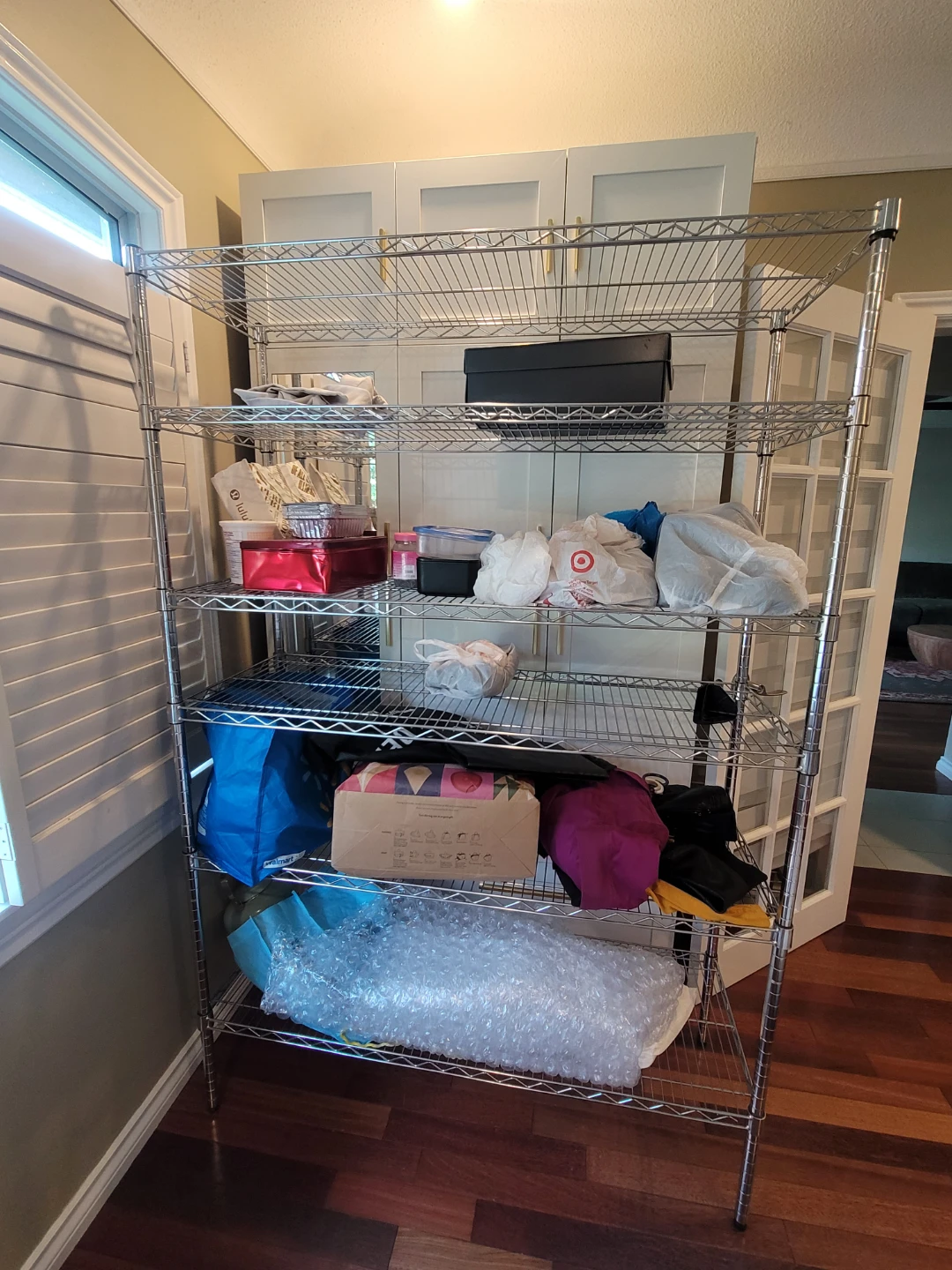 Metal 6-Tier Adjustable Wire Shelving Storage Unit with Wheels - photo 4