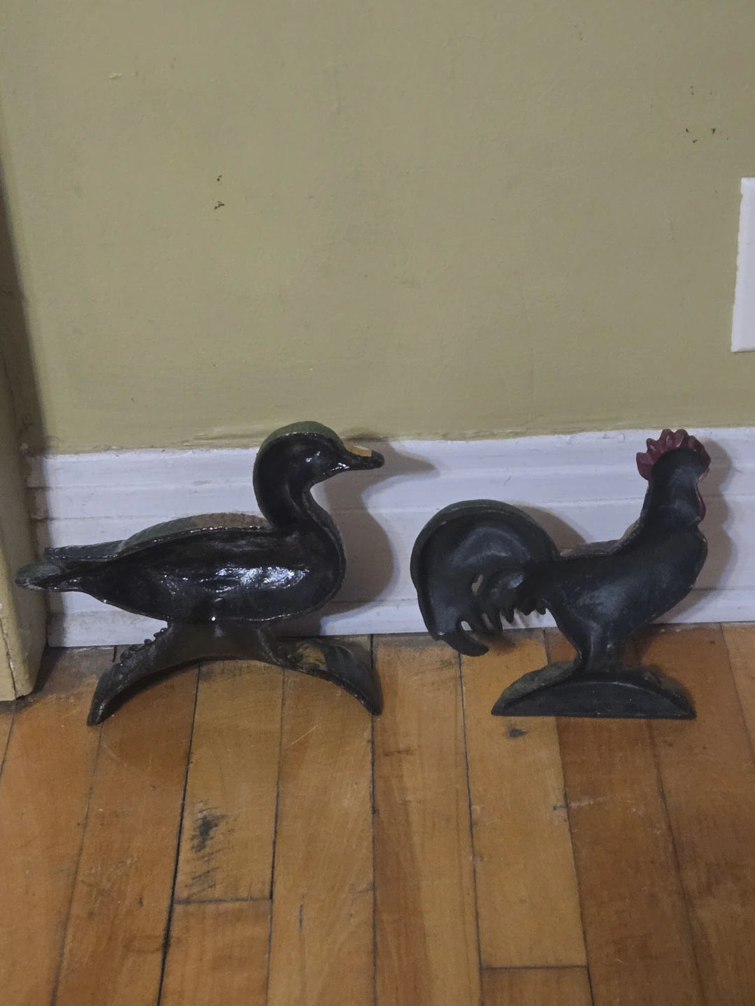 Cast Iron Duck and Rooster Decorative Doorstops - photo 3