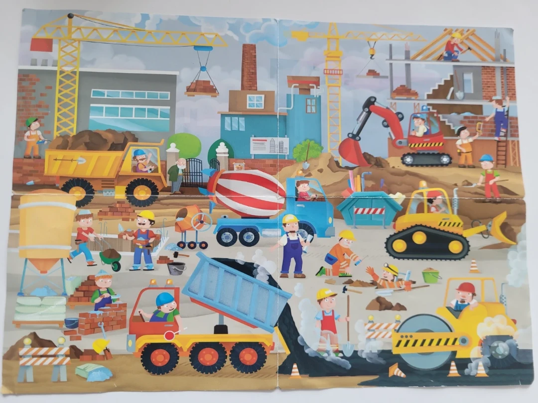 Sassi Construction Site Vehicles Book + Giant Puzzle - photo 2