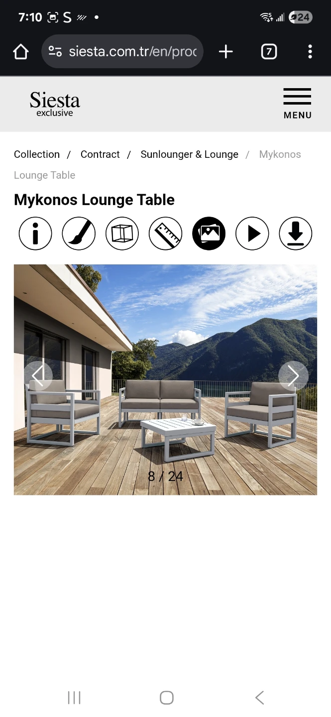 Siesta Mykonos Lounge Table - White