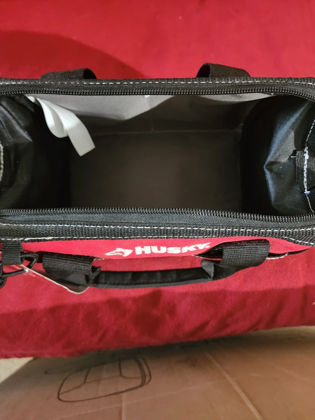 Husky 10-Inch 4 Pocket Zippered Red and Black Tool Bag - photo 4