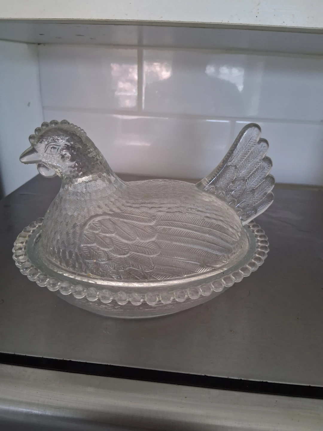 Glass Chicken Covered Dish