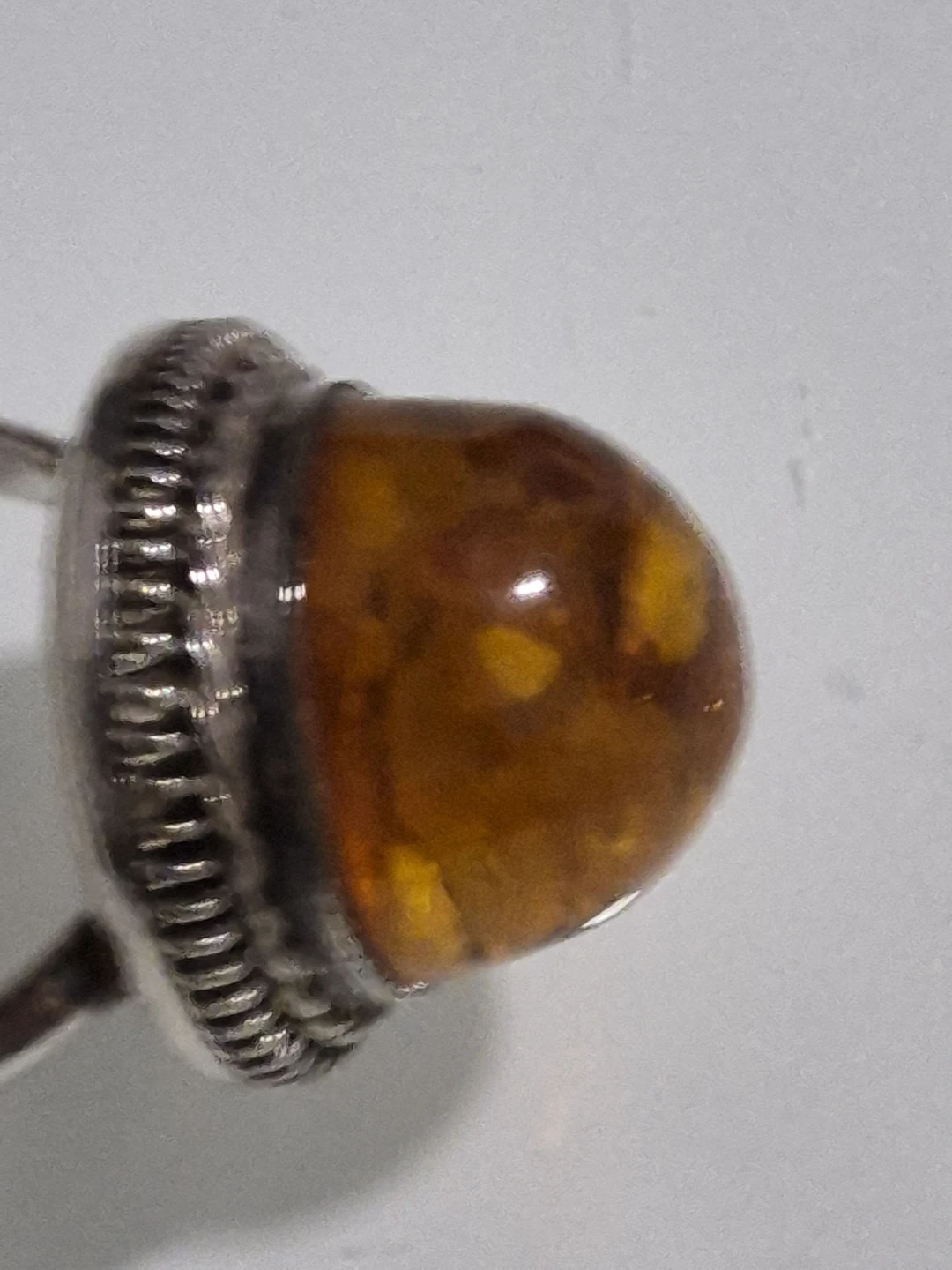 Amber and Silver Ring - photo 2