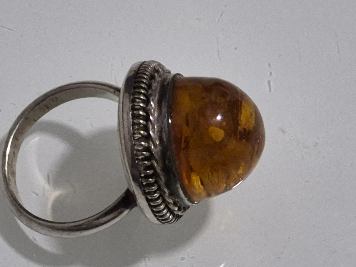 Amber and Silver Ring - photo 3