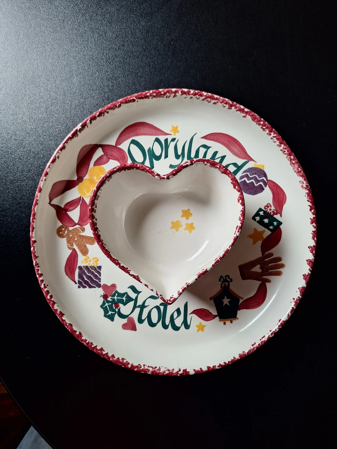 Chaparral Pottery Opryland Hotel Heart Chip and Dip Set