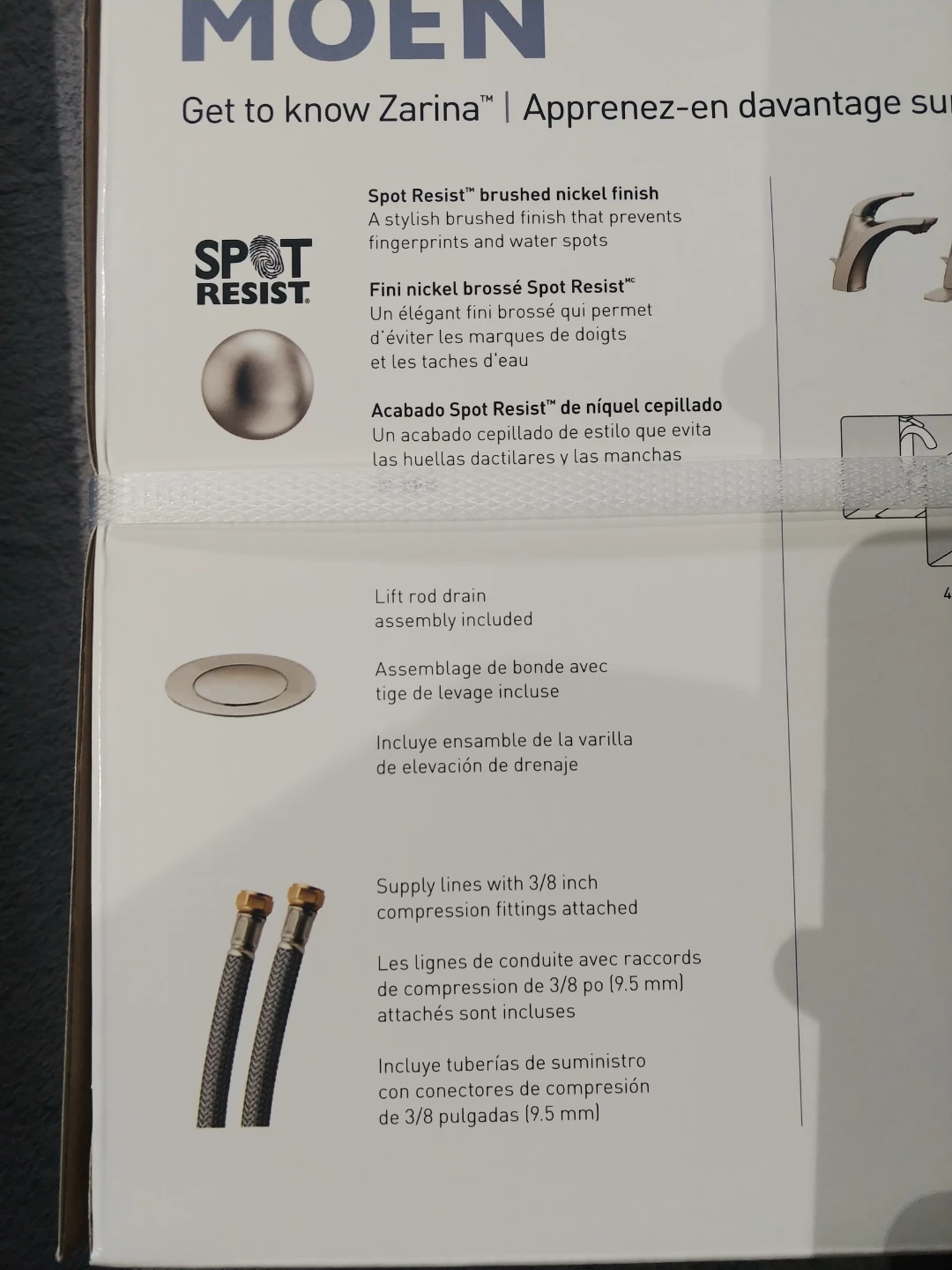 MOEN Zarina Bathroom Faucet L84533SRN - photo 4