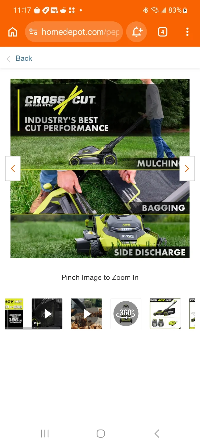 Ryobi 40v Brushless Cordless Mower include Batteries & Charger - photo 5