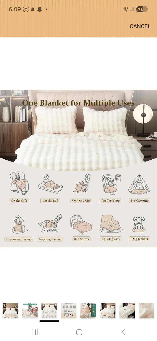 Cozy Cream Faux Fur Rabbit Plush Blanket