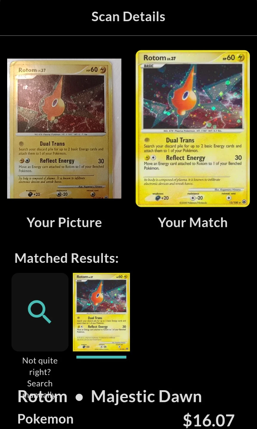 Pokemon Rotom LV.37 Trading Card - photo 3