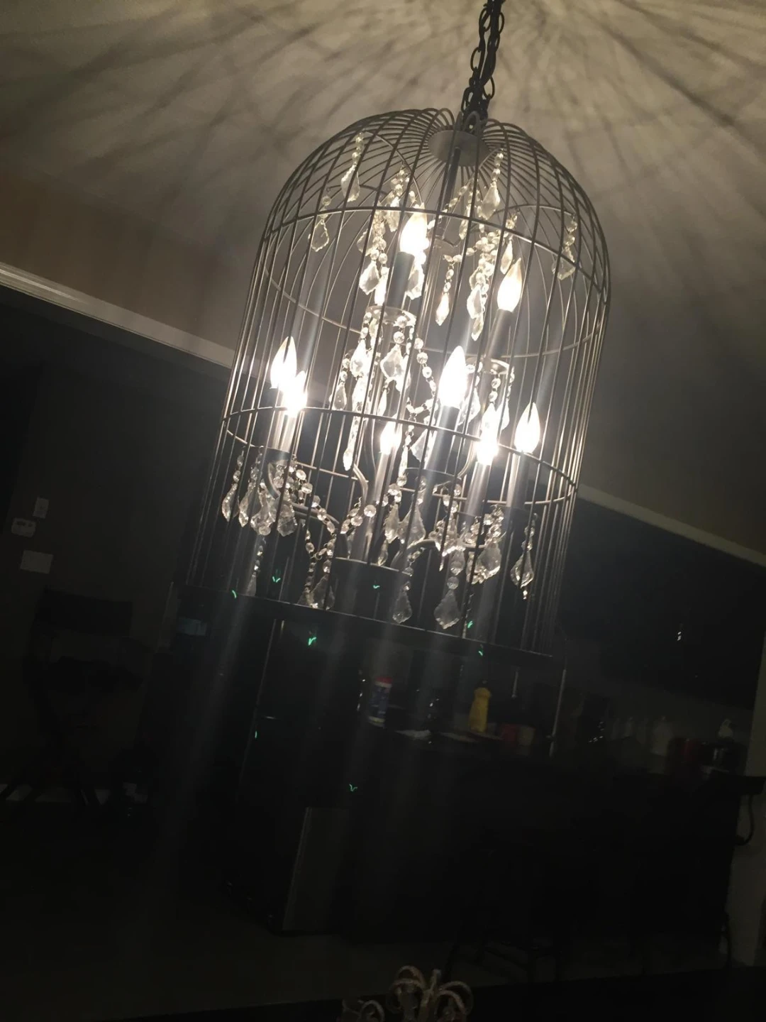 Black Birdcage Chandelier with Crystal Accents - photo 3