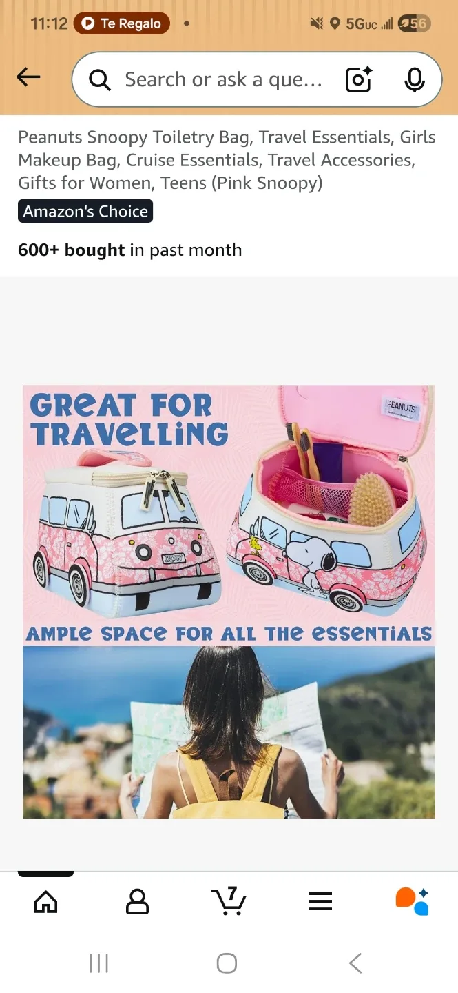 Peanuts Snoopy Toiletry Bag - Pink Van Design - photo 2