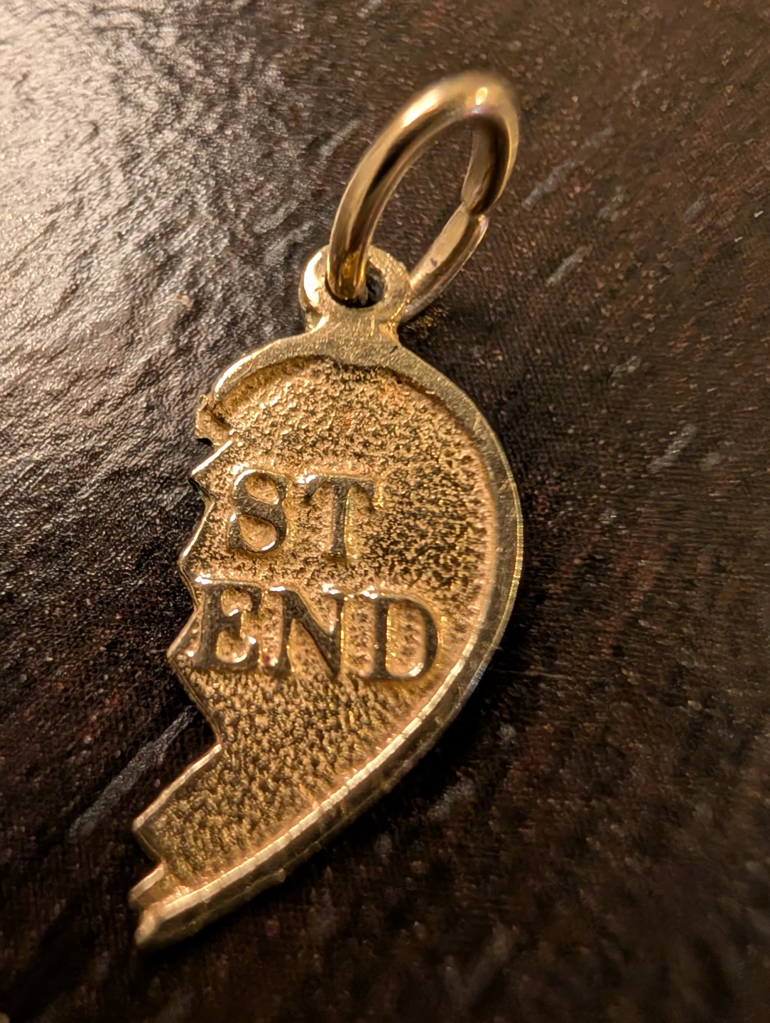 10K Gold "Best Friend" Broken Heart Charm