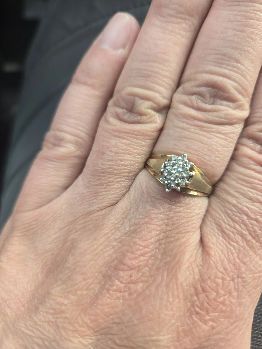 Gold Diamond Cluster Ring vintage