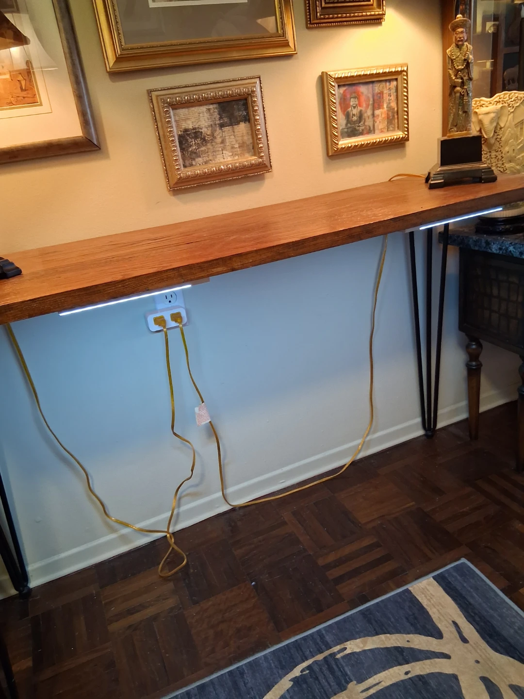 Wooden Console Table with Black Metal Legs - photo 5